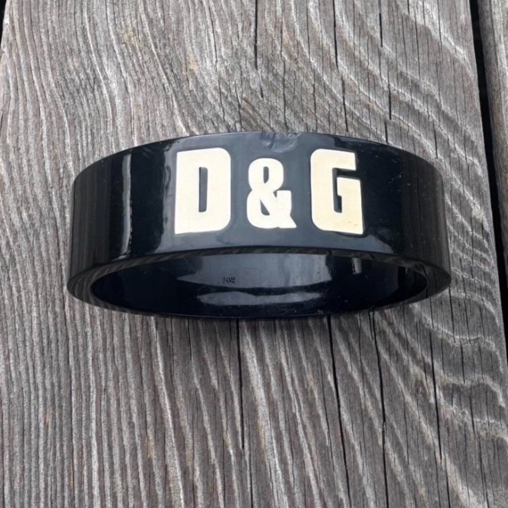 Dolce & Gabbana Black and Cream Logo Bracelet
